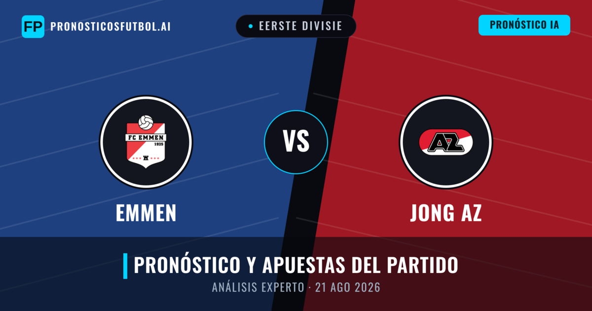 Emmen vs Jong AZ — pronóstico y previa del partido