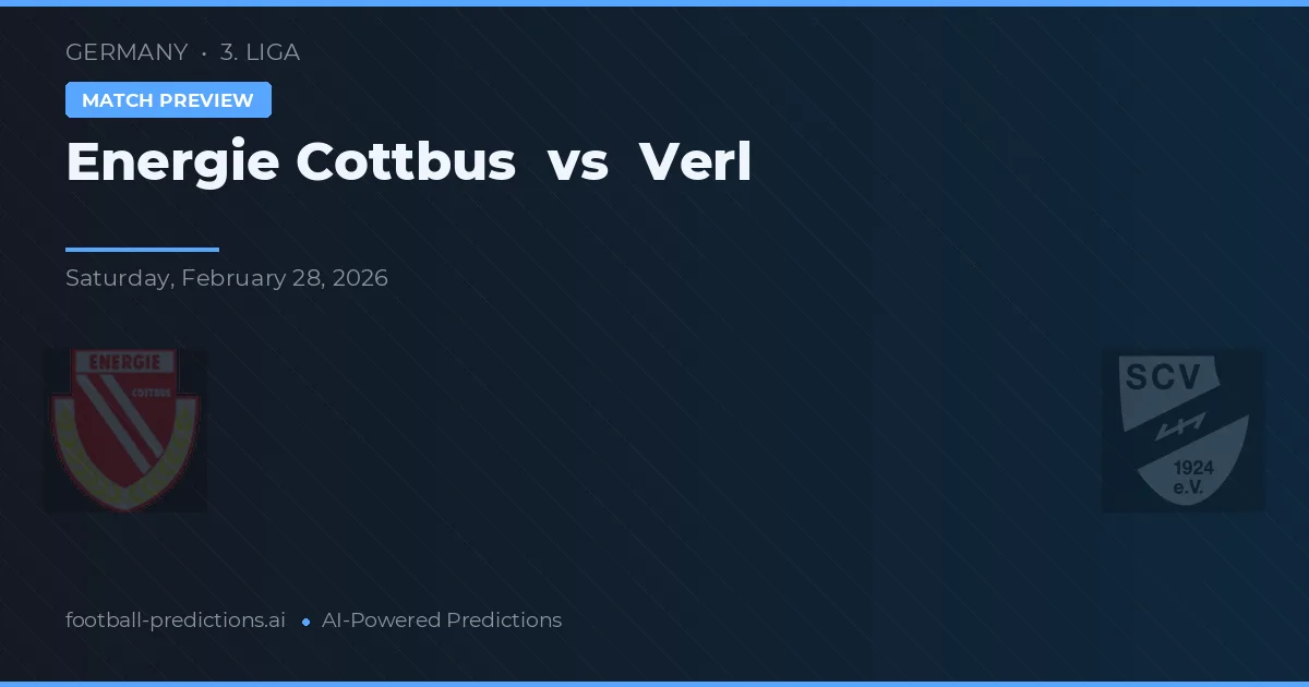 Energía Cottbus vs Verl — pronóstico y previa del partido
