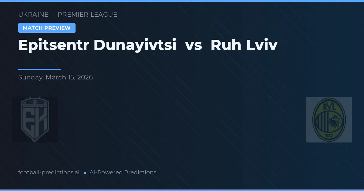Epitsentr Dunayivtsi vs Ruh Lviv — pronóstico y previa del partido