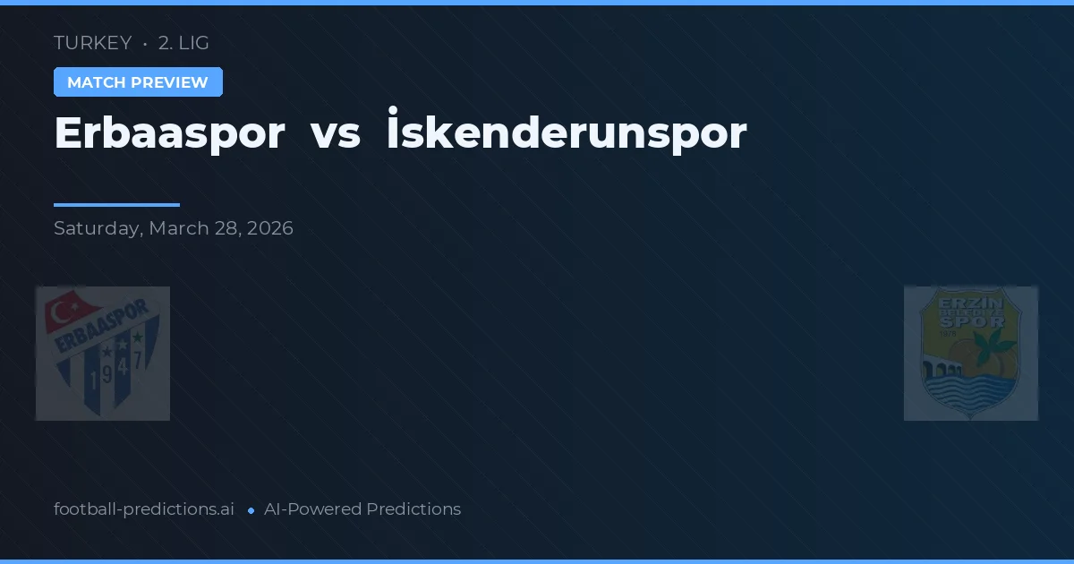 Erbaaspor vs İskenderunspor — pronóstico y previa del partido