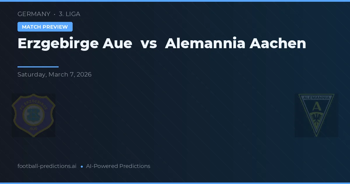 Erzgebirge Aue vs Alemannia Aachen — pronóstico y previa del partido