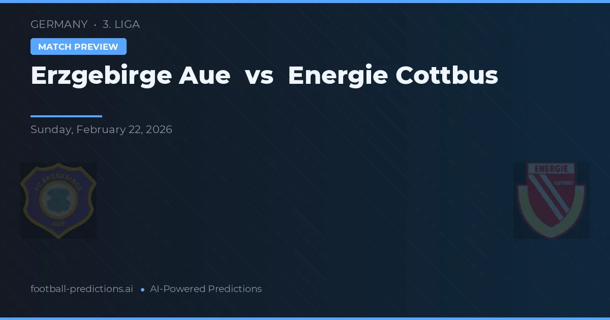 Erzgebirge Aue vs Energía Cottbus — pronóstico y previa del partido