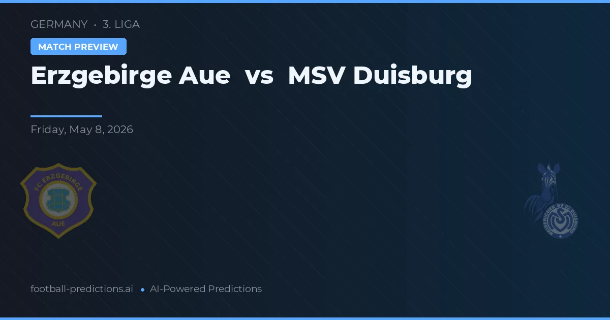 Erzgebirge Aue vs MSV Duisburgo — pronóstico y previa del partido