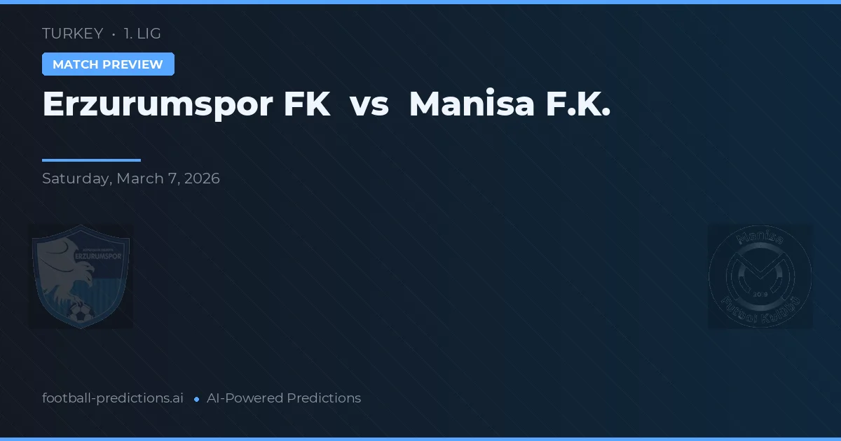 Erzurumspor FK vs Manisa F.K. — pronóstico y previa del partido
