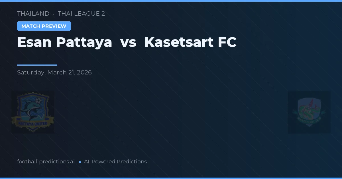 Esan Pattaya vs Kasetsart FC — pronóstico y previa del partido