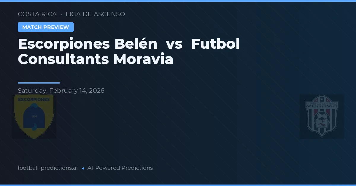 Escorpiones Belén vs Consultores de Fútbol Moravia — pronóstico y previa del partido
