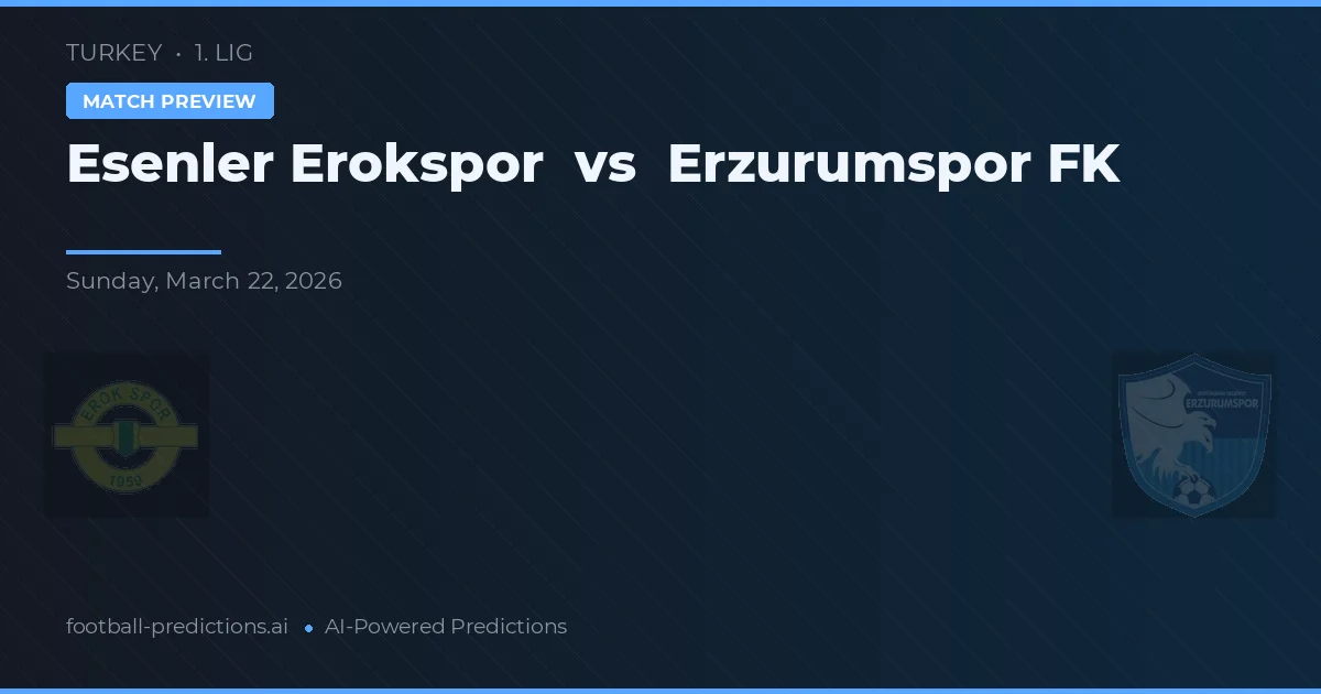 Esenler Erokspor vs Erzurumspor FK — pronóstico y previa del partido