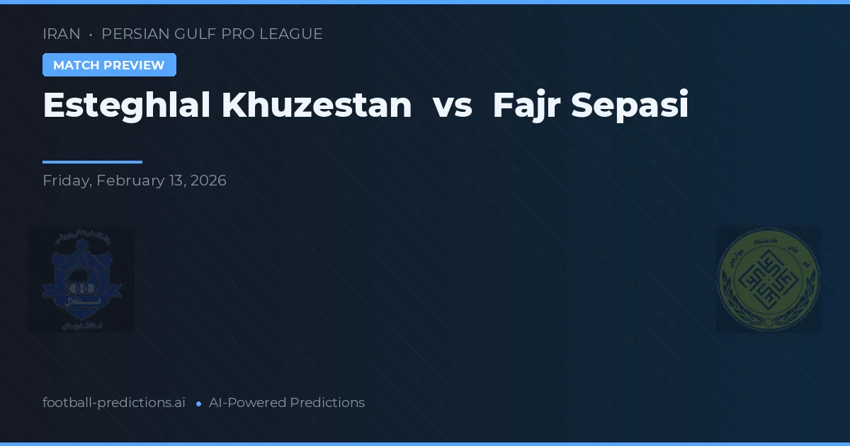 Esteghlal Khuzestan vs Fajr Sepasi — pronóstico y previa del partido