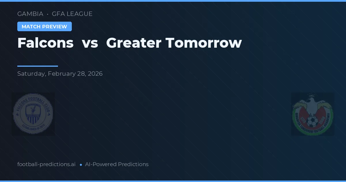 Falcões vs Greater Tomorrow — pronóstico y previa del partido