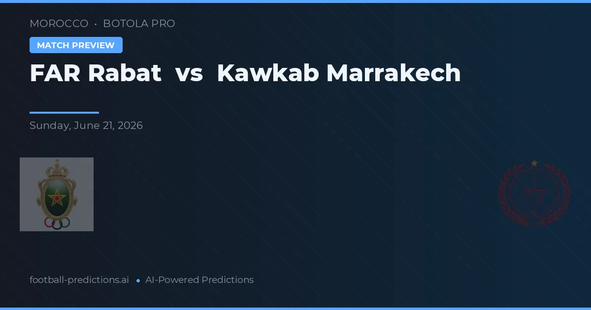 FAR Rabat vs Kawkab Marrakech — pronóstico y previa del partido