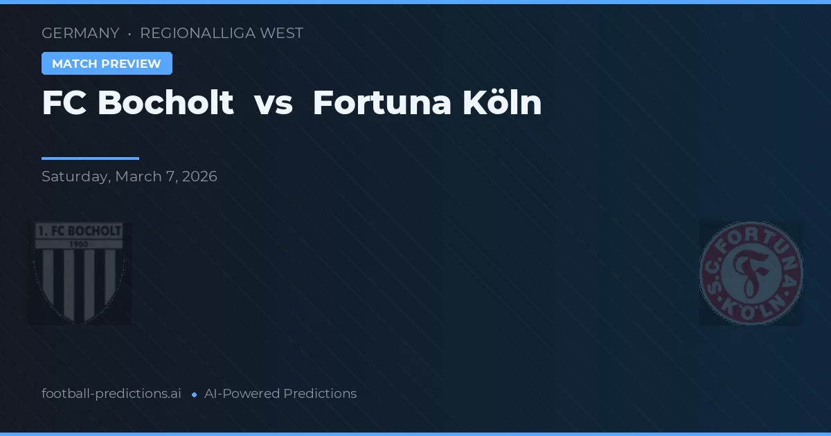FC Bocholt vs Fortuna Colonia — pronóstico y previa del partido