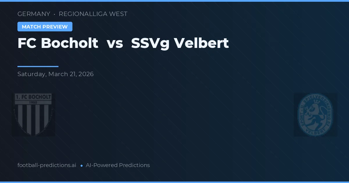FC Bocholt vs SSVg Velbert — pronóstico y previa del partido