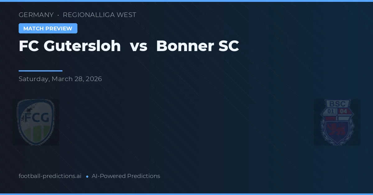 FC Gütersloh vs Bonner SC — pronóstico y previa del partido