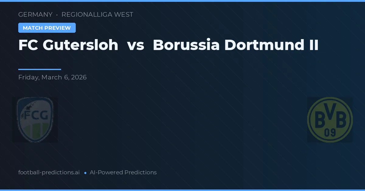 FC Gütersloh vs Borussia Dortmund II — pronóstico y previa del partido
