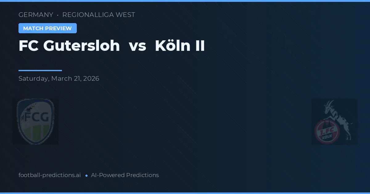 FC Gütersloh vs Colonia II — pronóstico y previa del partido
