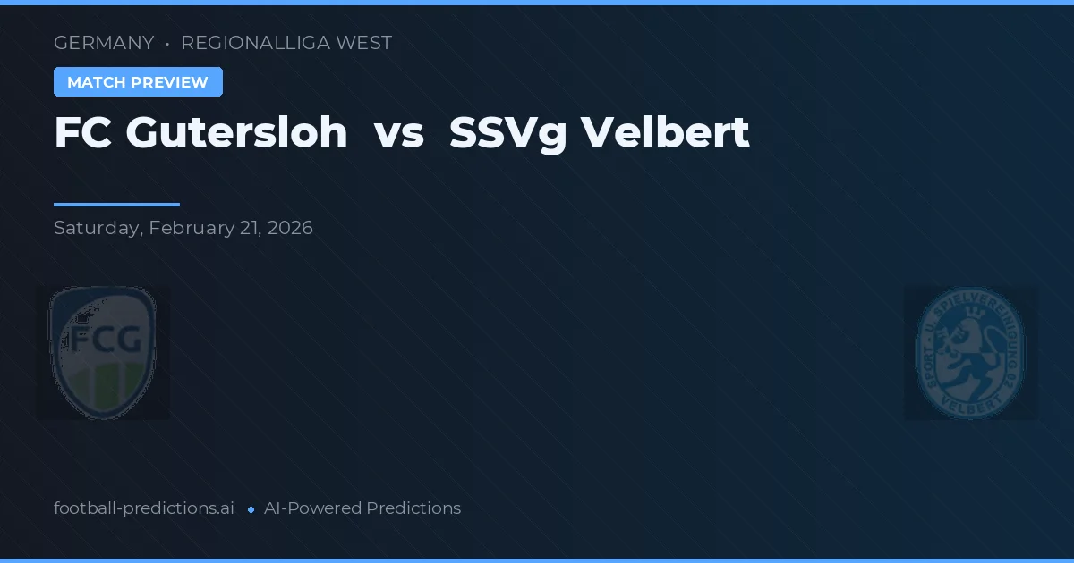 FC Gütersloh vs SSVg Velbert — pronóstico y previa del partido