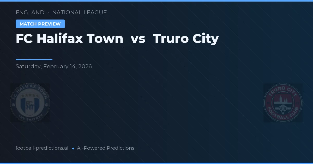 FC Halifax Town vs Truro City — pronóstico y previa del partido