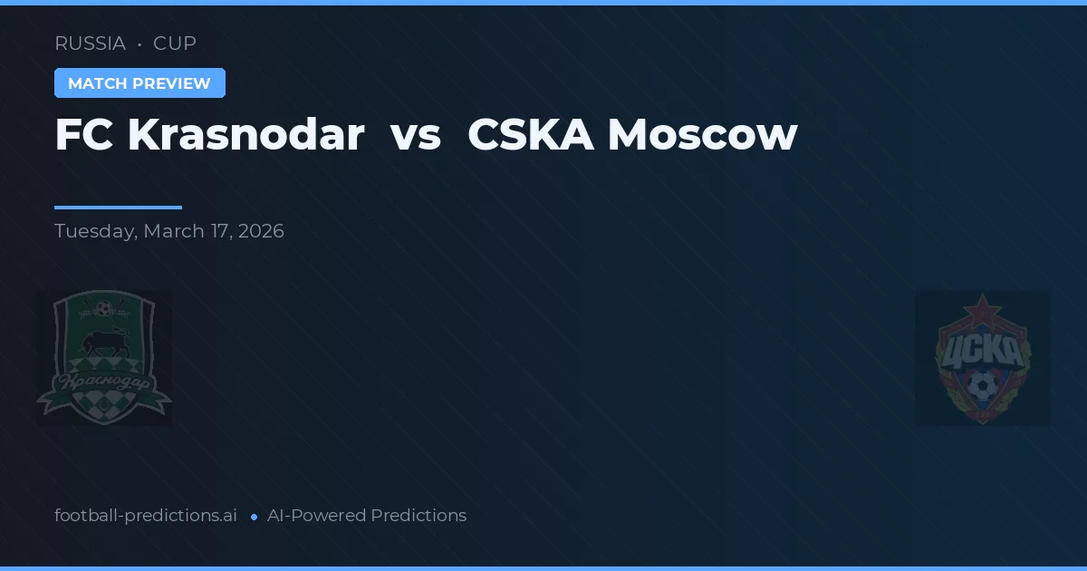 FC Krasnodar vs CSKA Moscú — pronóstico y previa del partido