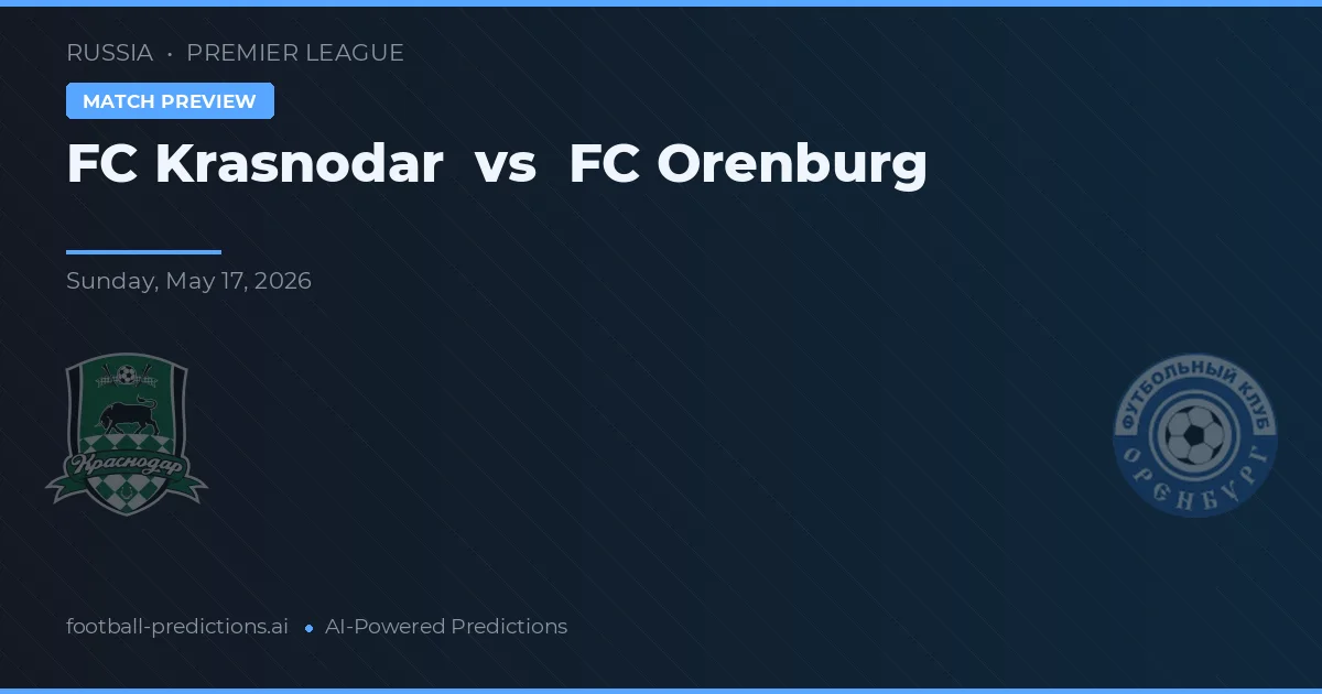 FC Krasnodar vs FC Orenburg — pronóstico y previa del partido
