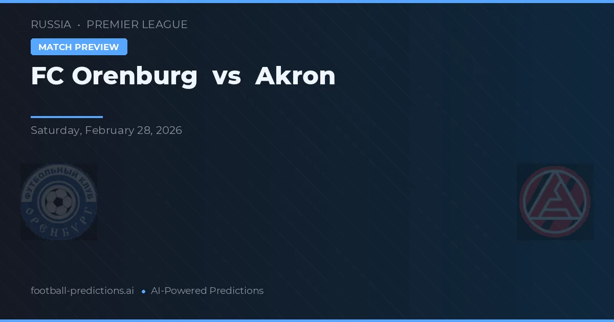 FC Orenburg vs Akron — pronóstico y previa del partido