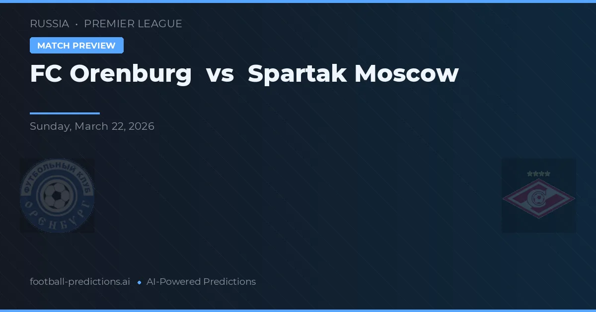 FC Orenburg vs Spartak Moscú — pronóstico y previa del partido