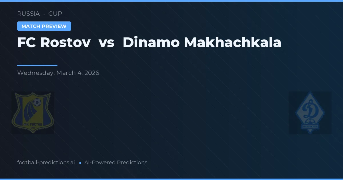Rostov vs Dinamo Makhachkala — pronóstico y previa del partido