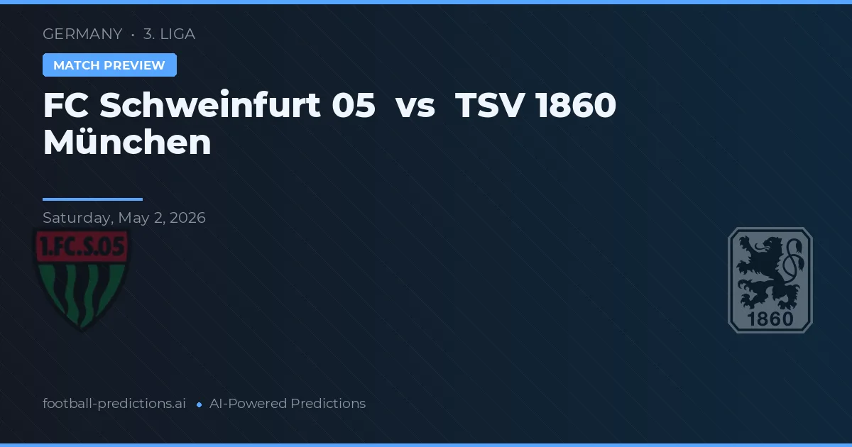FC Schweinfurt 05 vs TSV 1860 Múnich — pronóstico y previa del partido