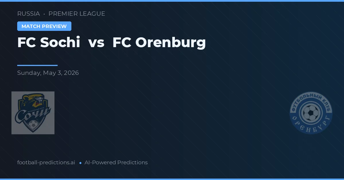FC Sochi vs FC Orenburg preview