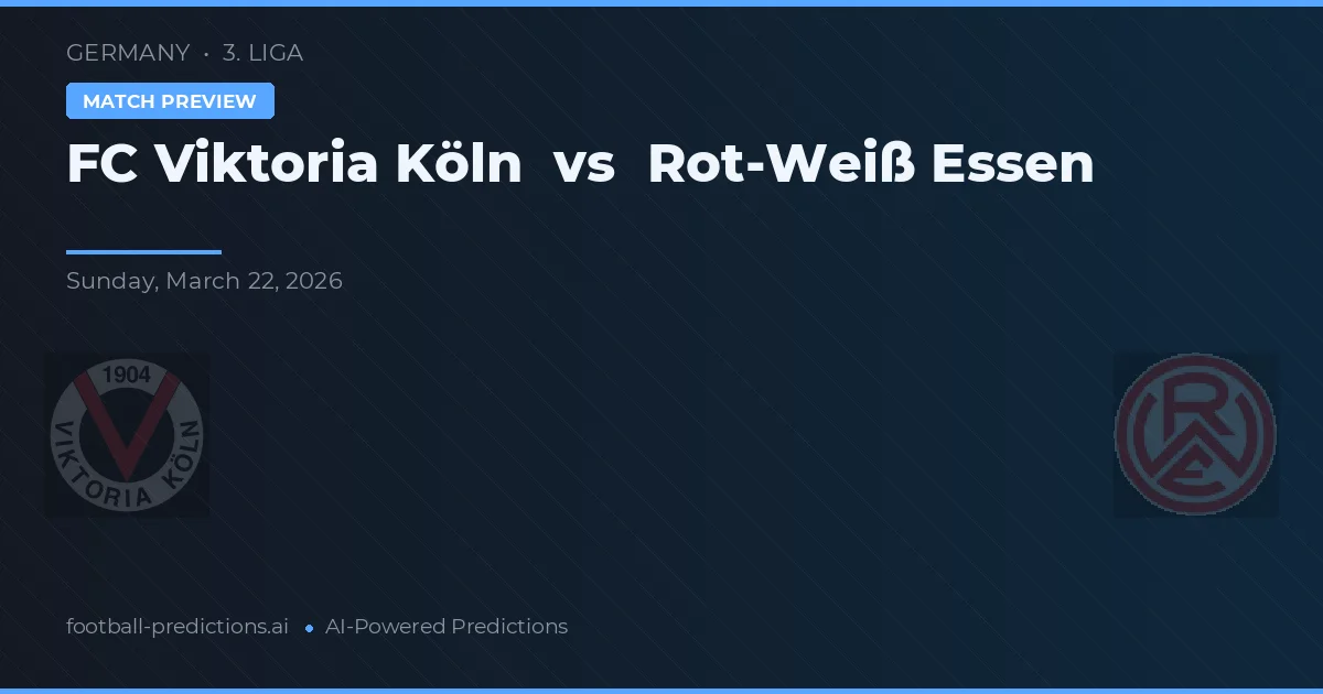 FC Viktoria Köln vs Rot-Weiß Essen — pronóstico y previa del partido