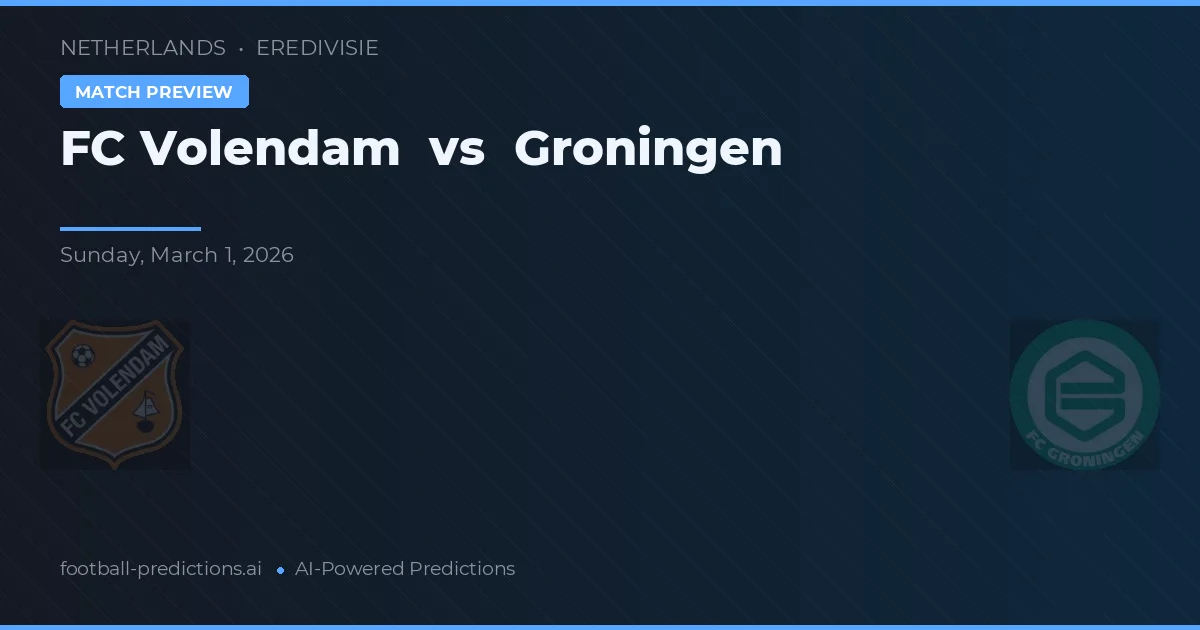 FC Volendam vs Groninga — pronóstico y previa del partido