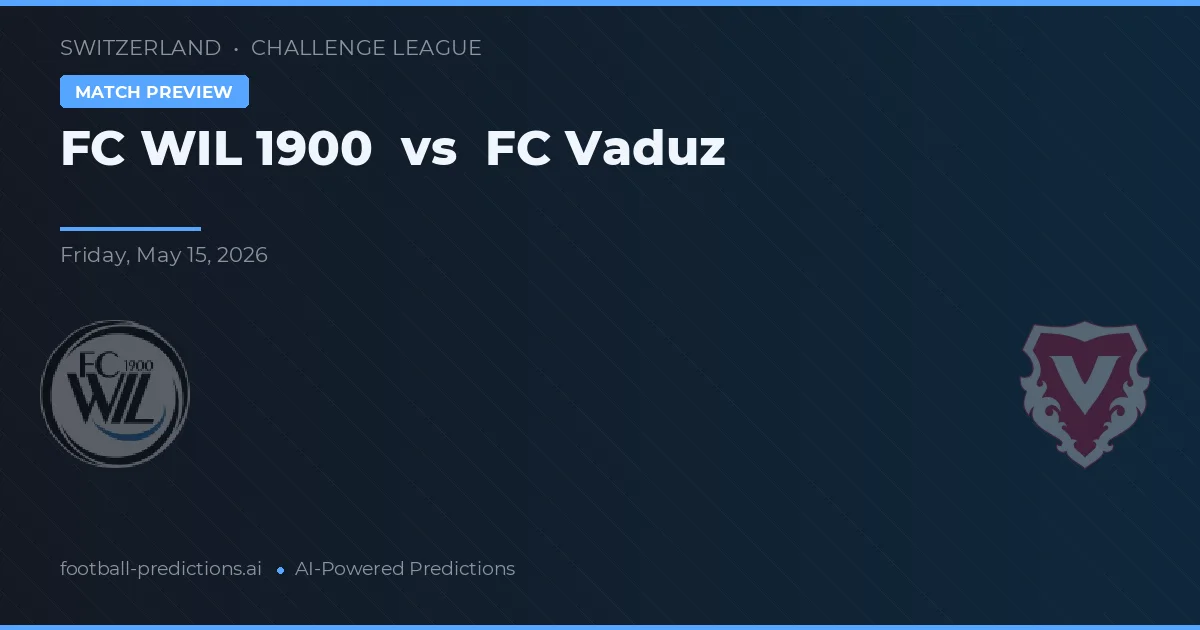 FC Wil 1900 vs FC Vaduz — pronóstico y previa del partido