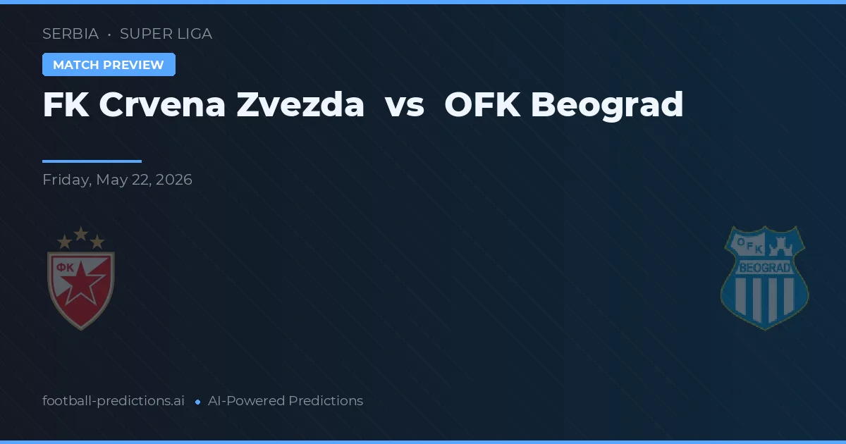 FK Crvena Zvezda vs OFK Belgrado — pronóstico y previa del partido
