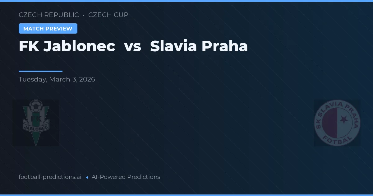 FK Jablonec vs Slavia de Praga — pronóstico y previa del partido