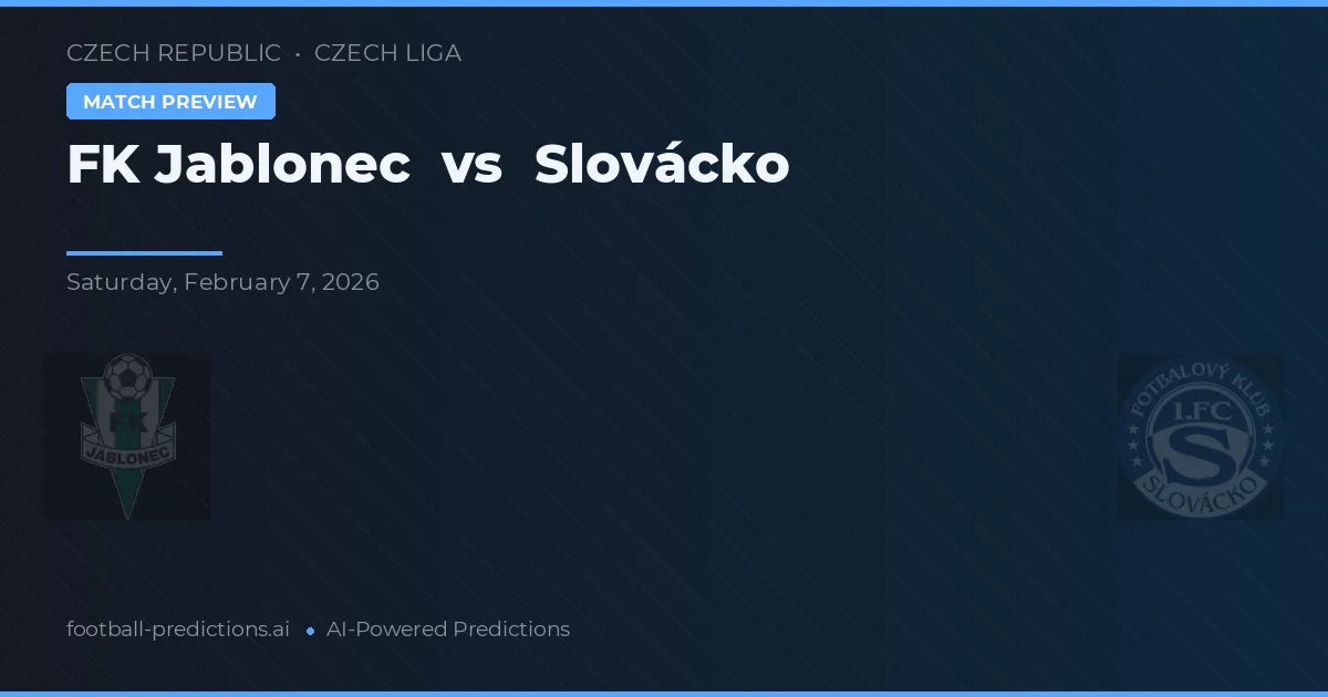 FK Jablonec vs Slovácko — pronóstico y previa del partido
