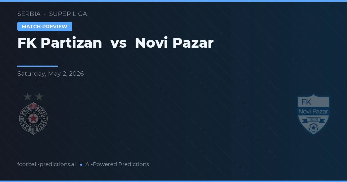 FK Partizan vs Novi Pazar — pronóstico y previa del partido