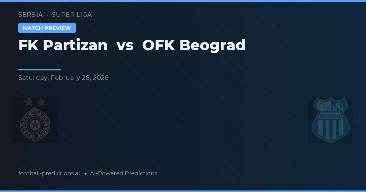 FK Partizan vs OFK Belgrado — pronóstico y previa del partido