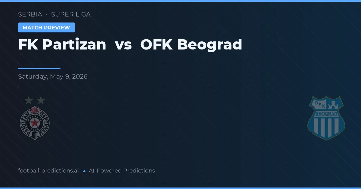 FK Partizan vs OFK Belgrado — pronóstico y previa del partido