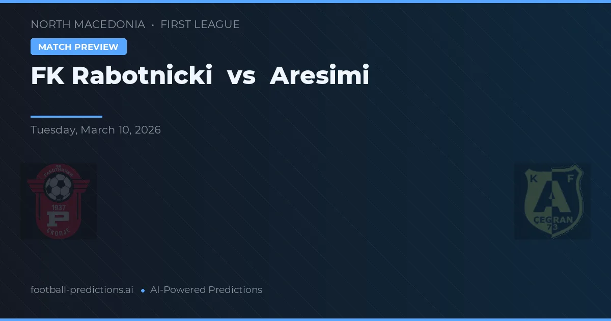 FK Rabotnički vs Aresimi — pronóstico y previa del partido