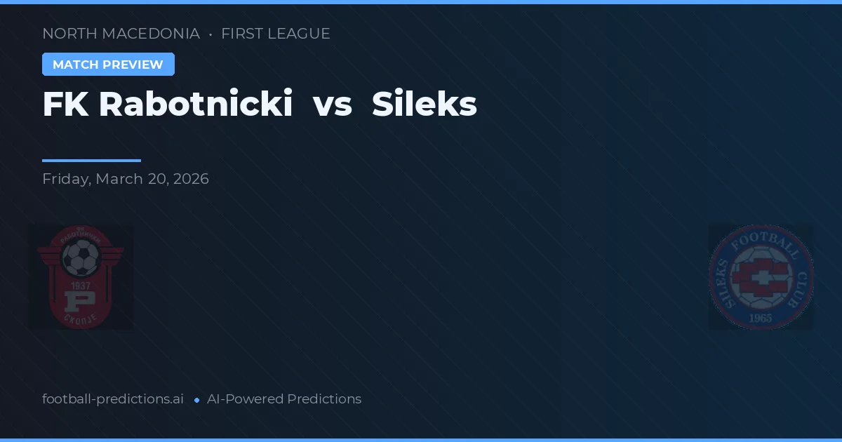 FK Rabotnički vs Sileks — pronóstico y previa del partido