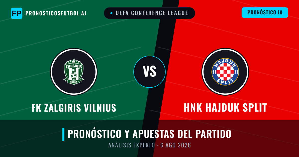 FK Zalgiris Vilnius vs HNK Hajduk Split — pronóstico y previa del partido