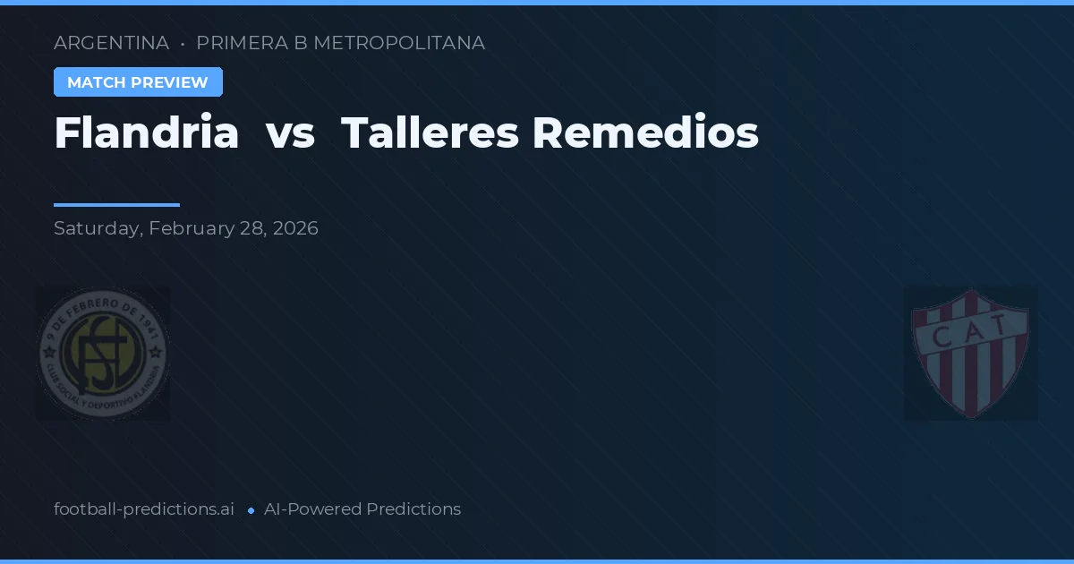 Flandria vs Talleres Remedios de Escalada — pronóstico y previa del partido