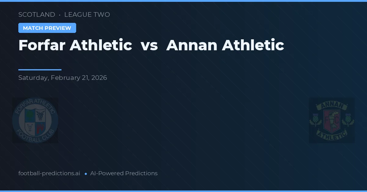 Forfar Athletic vs Annandale Athletic — pronóstico y previa del partido