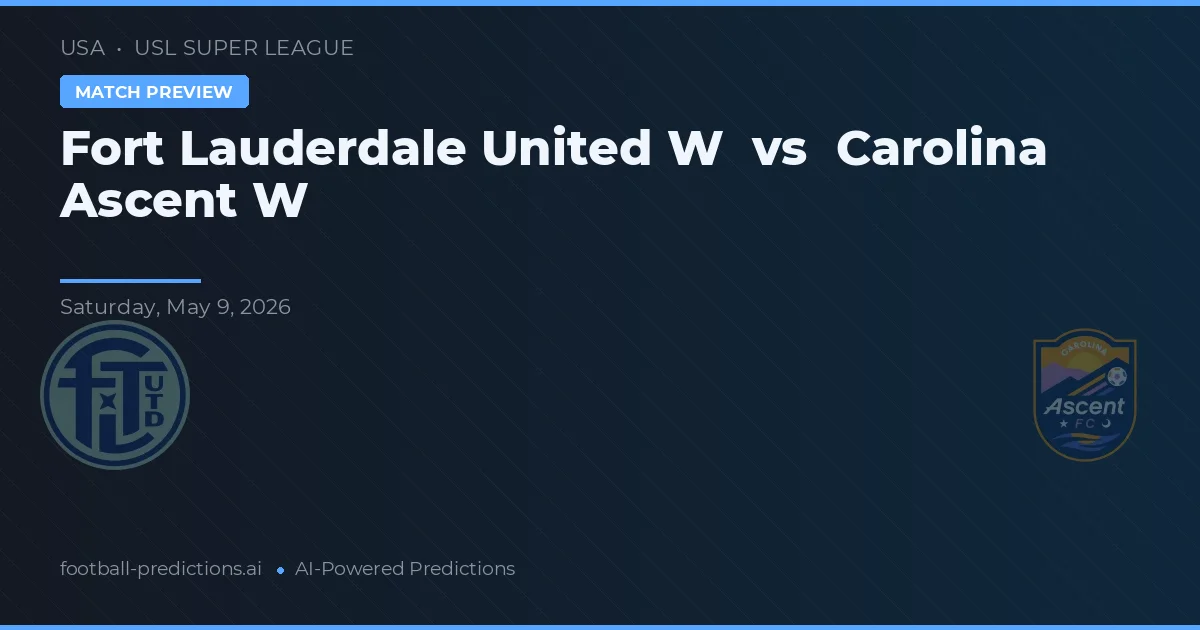 Fort Lauderdale United W vs Carolina Ascent W — pronóstico y previa del partido