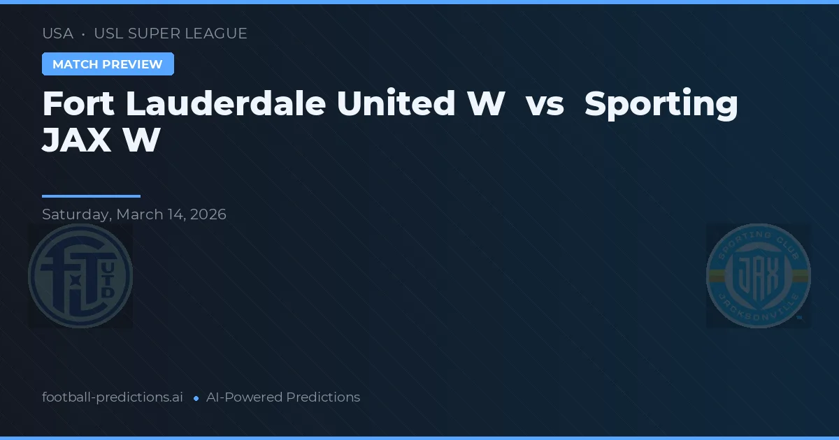 Fort Lauderdale United W vs Sporting JAX W — pronóstico y previa del partido