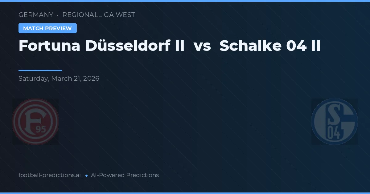 Fortuna Düsseldorf II vs Schalke 04 II — pronóstico y previa del partido
