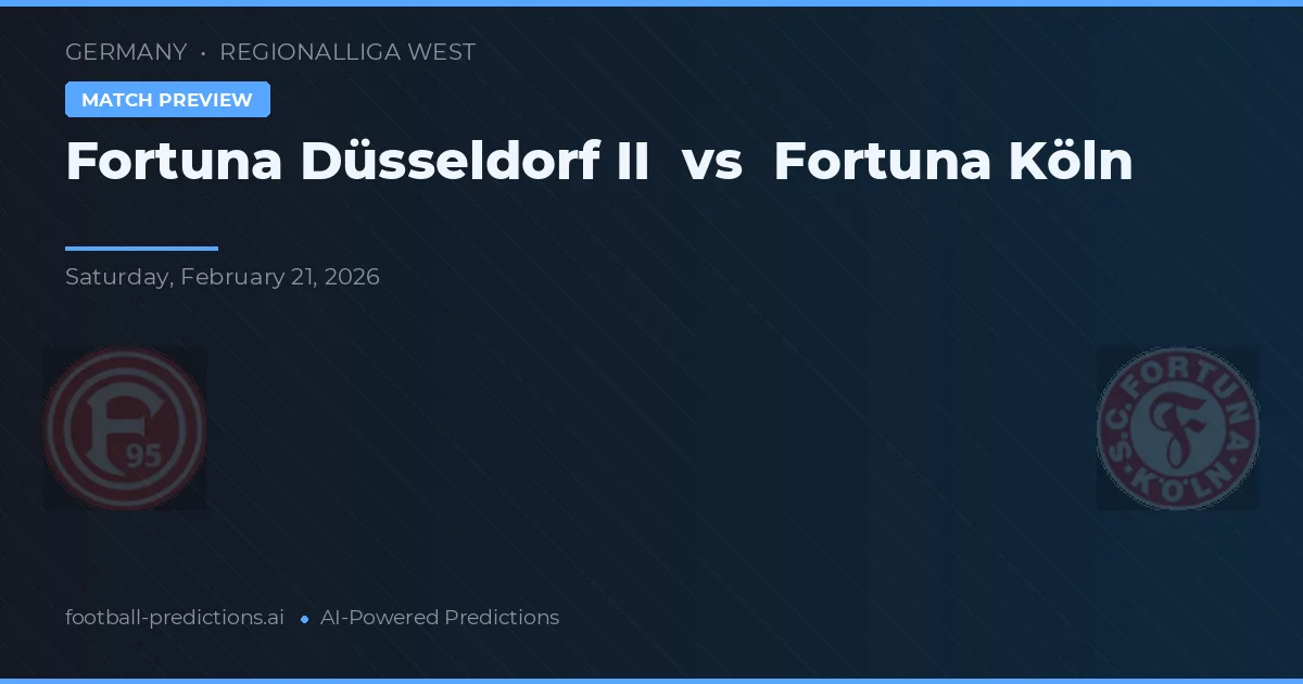 Fortuna Düsseldorf II vs Fortuna Colonia — pronóstico y previa del partido