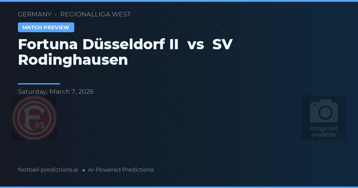 Fortuna Düsseldorf II vs SV Rodinghausen — pronóstico y previa del partido