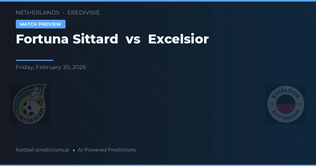 Fortuna Sittard vs Excelsior — pronóstico y previa del partido