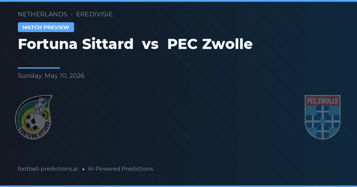 Fortuna Sittard vs PEC Zwolle — pronóstico y previa del partido