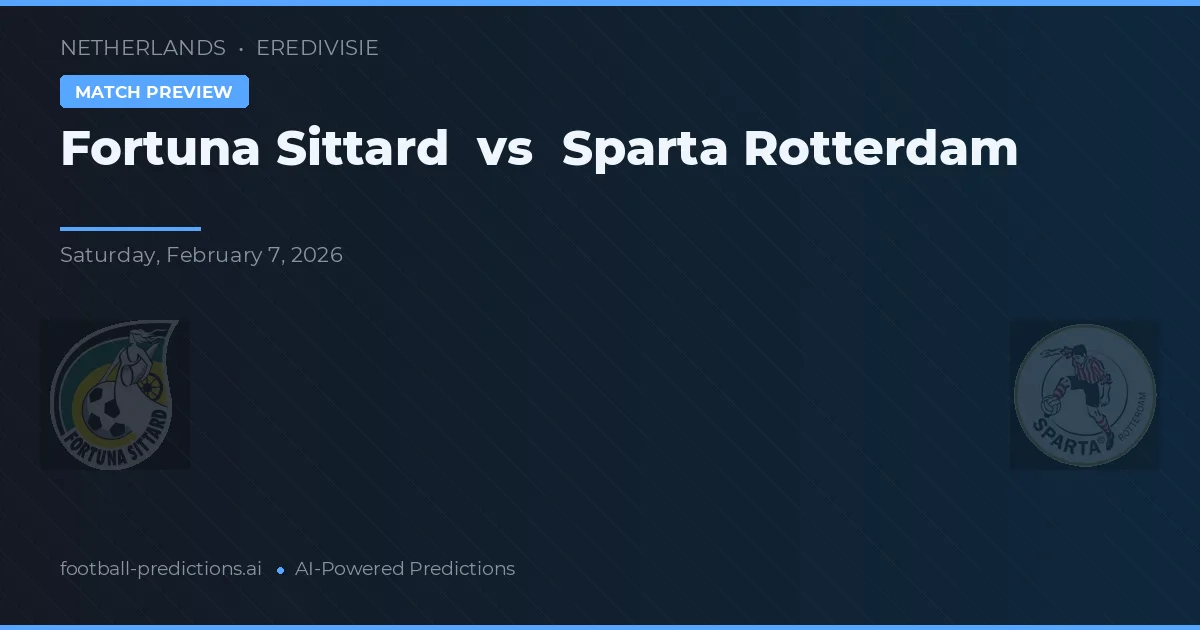 Fortuna Sittard vs Sparta Rotterdam — pronóstico y previa del partido